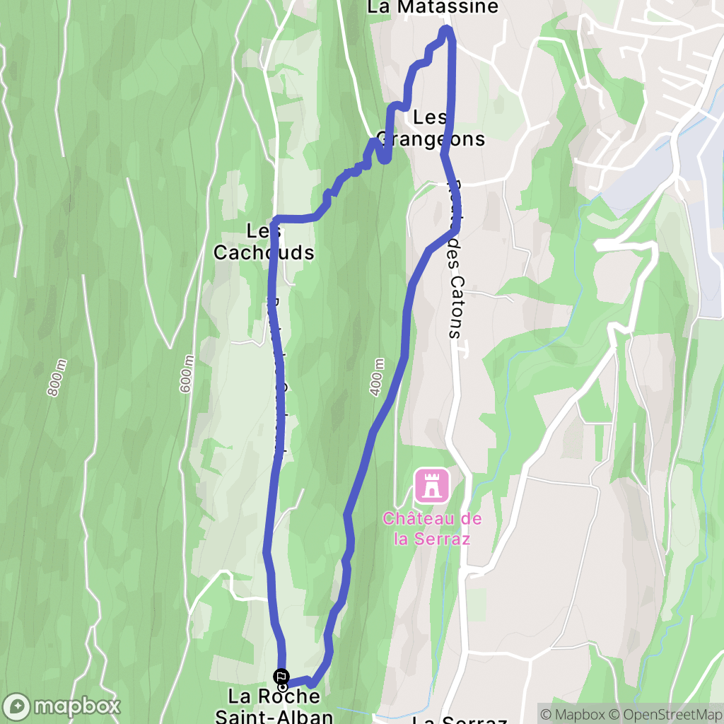 Le Bourget-du-Lac : carte du parcours de randonnée - France
