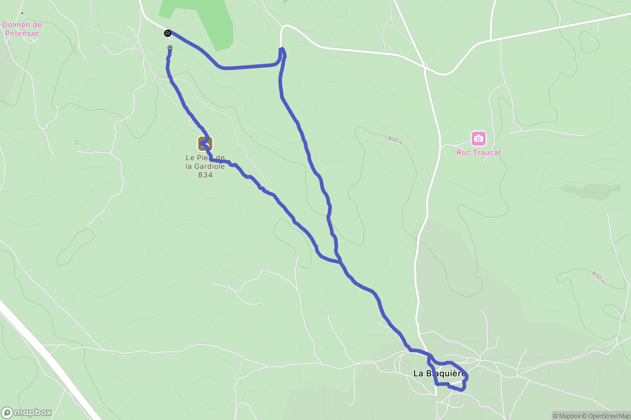 Millau : carte du parcours de randonnée - France