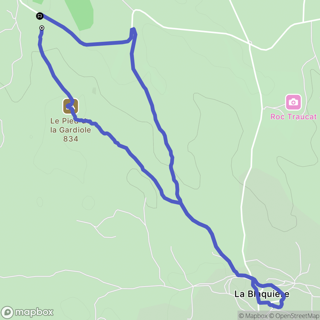 Millau : carte du parcours de randonnée - France