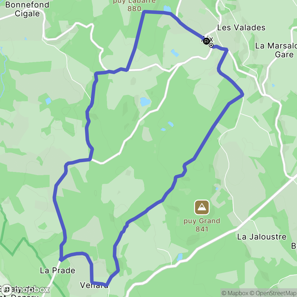 Aix : carte du parcours de randonnée - France