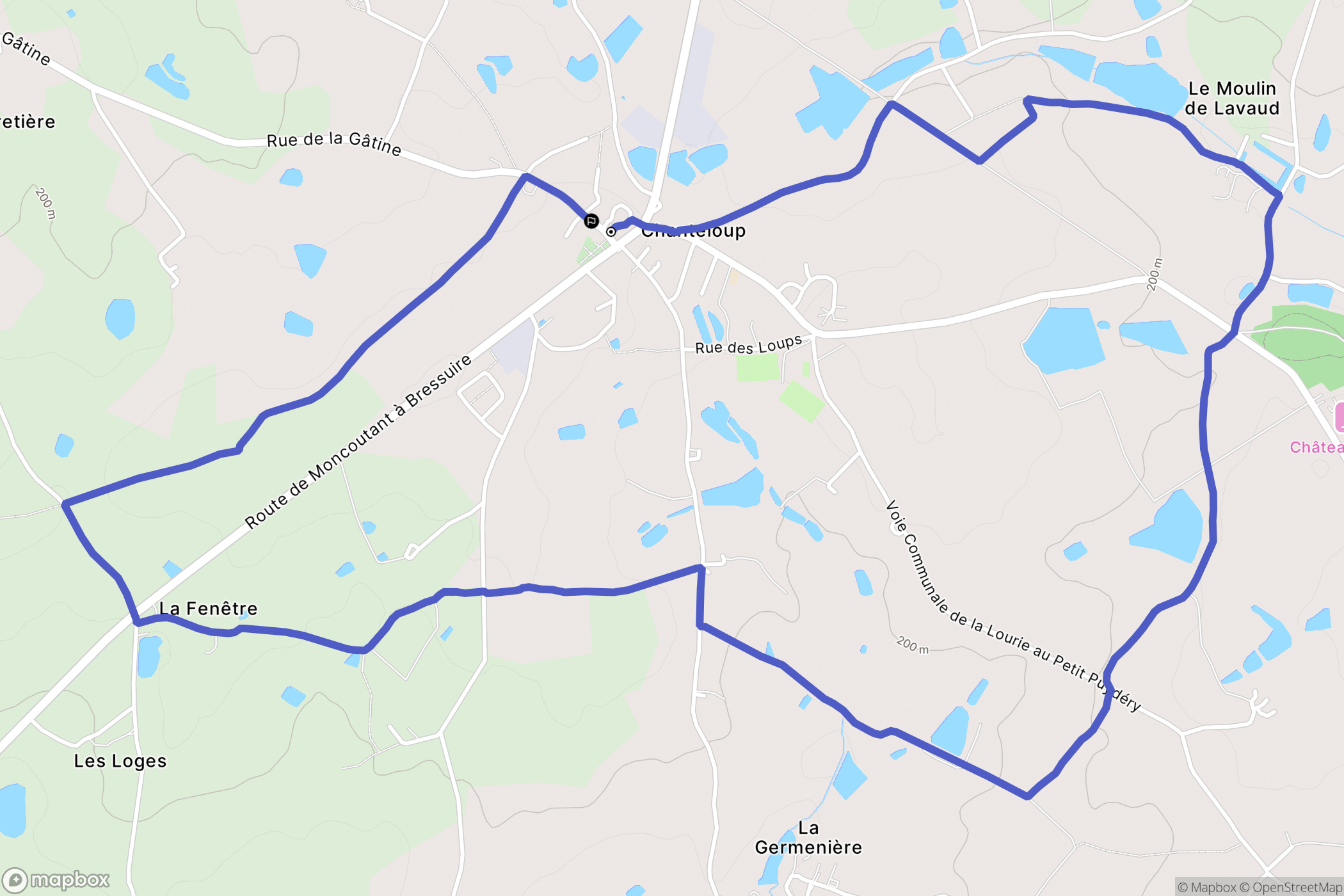 Chanteloup : carte du parcours de randonnée - France