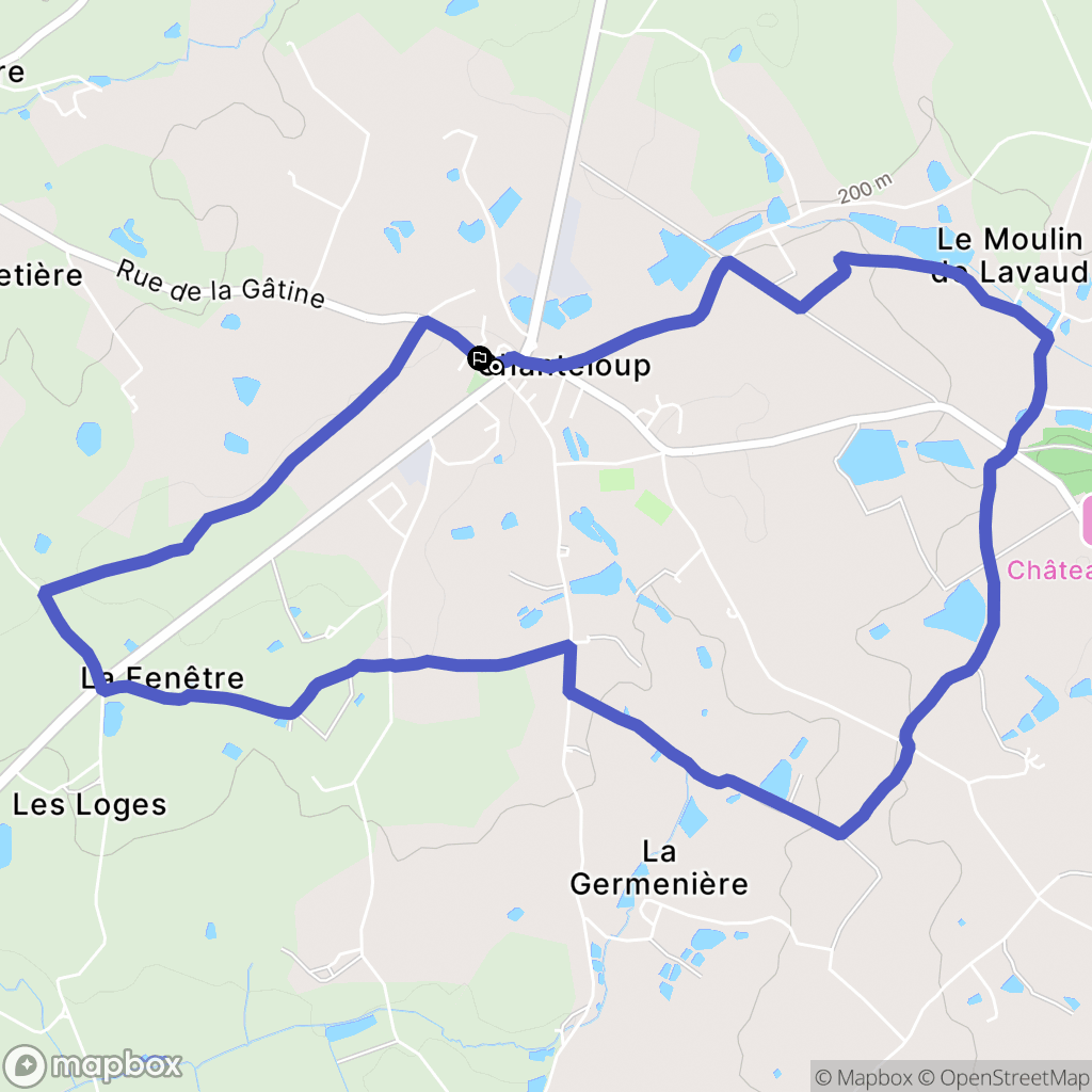 Chanteloup : carte du parcours de randonnée - France