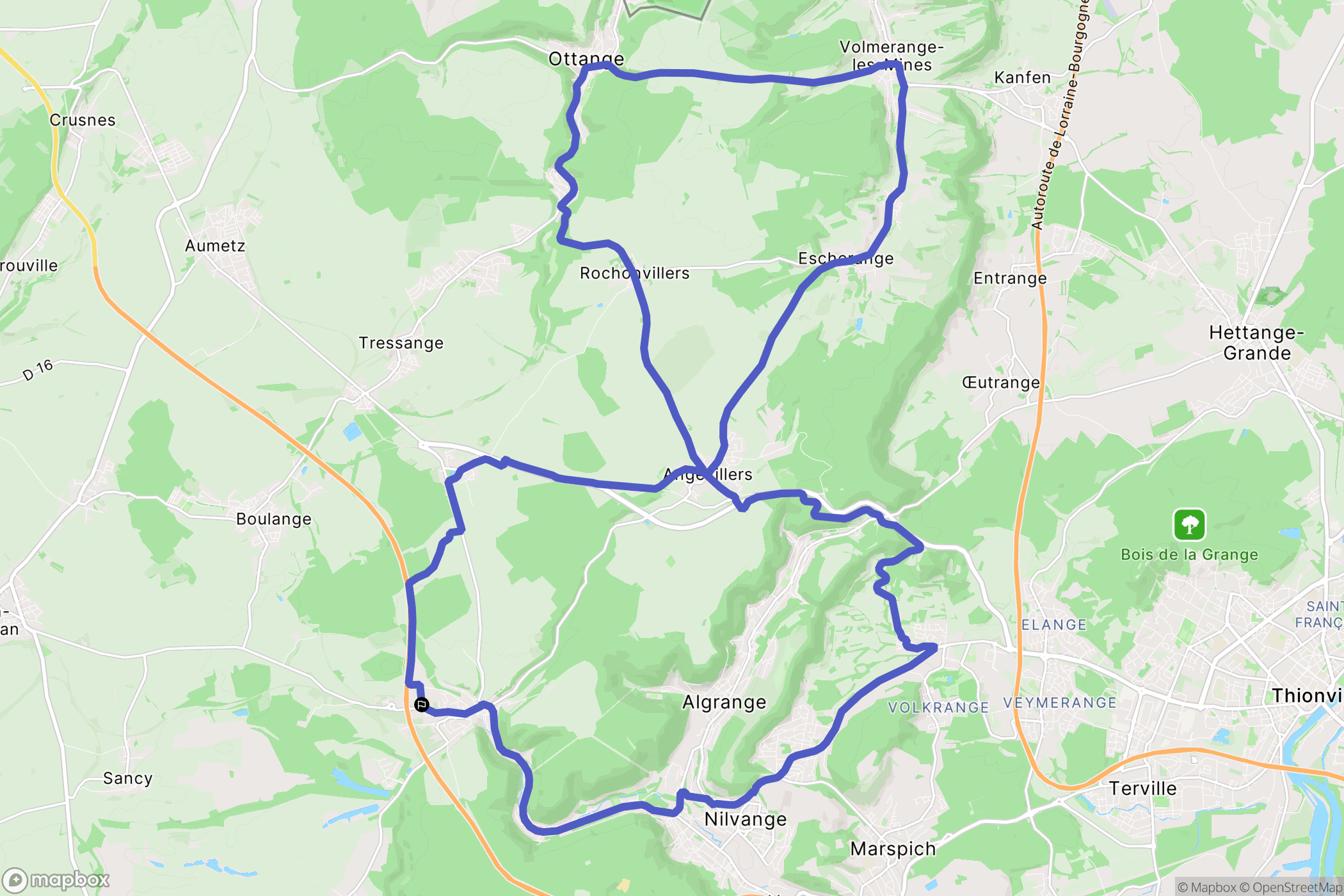 Fontoy : carte du parcours de randonnée - France