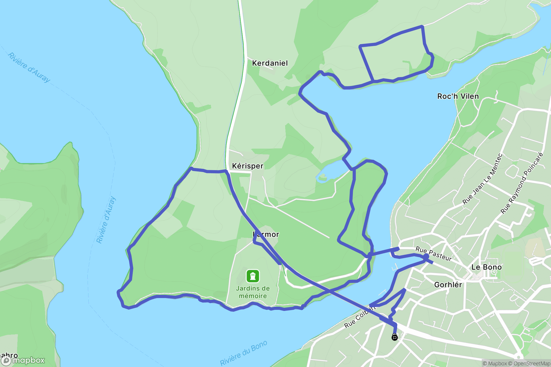 Le Bono : carte du parcours de randonnée - France