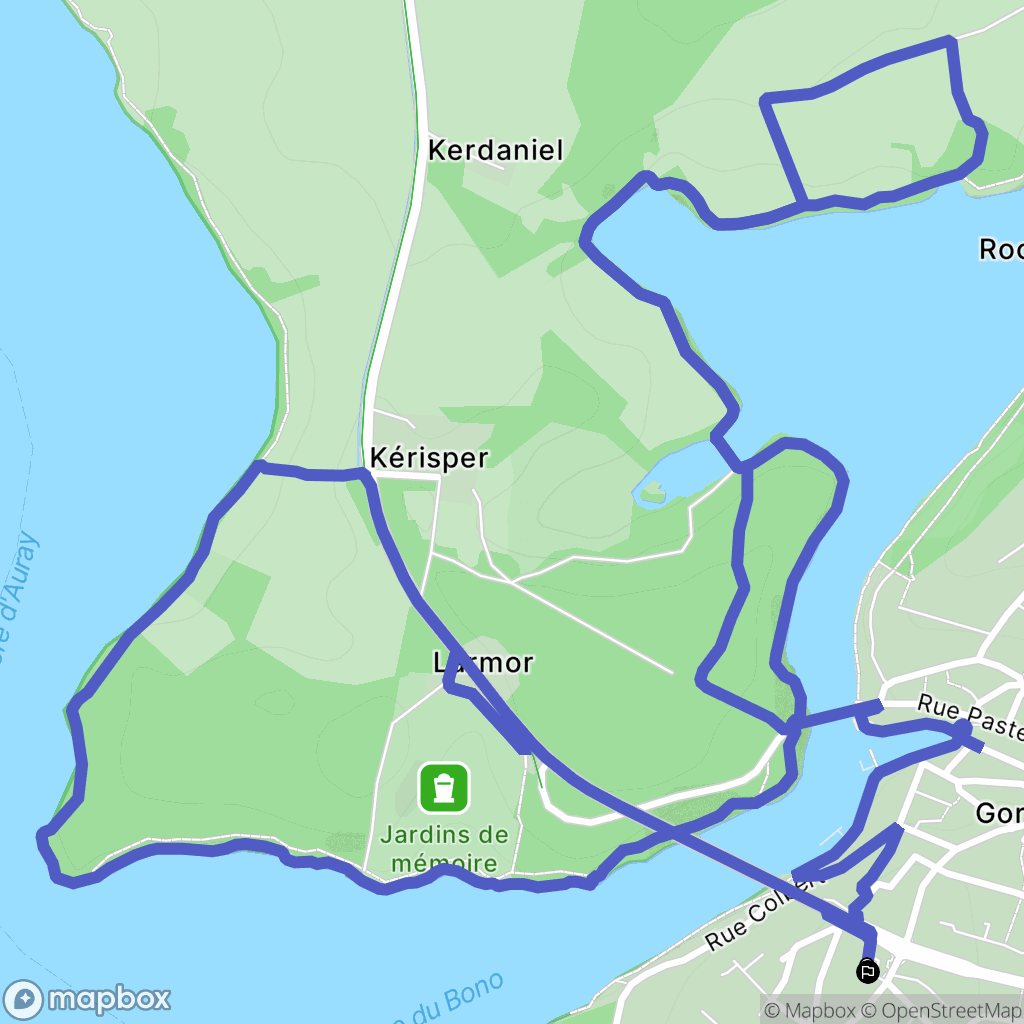 Le Bono : carte du parcours de randonnée - France