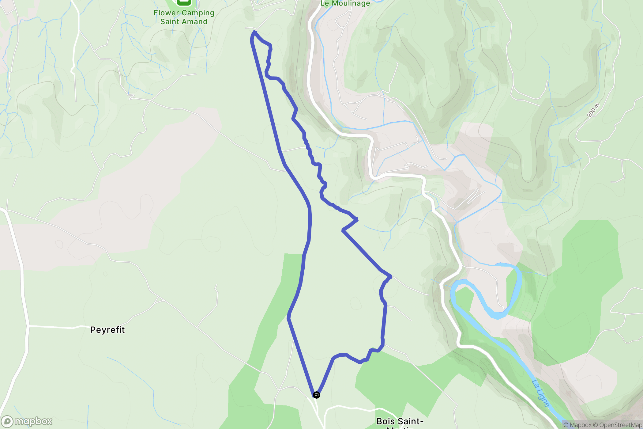 Labeaume : carte du parcours de randonnée - France