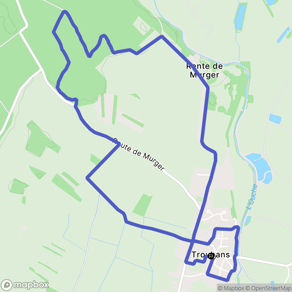 Trouhans : carte du parcours de randonnée - France