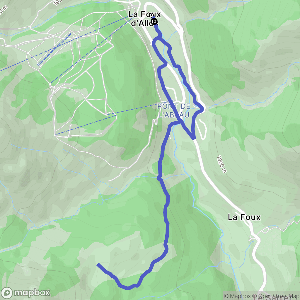 Allos : carte du parcours de randonnée - France