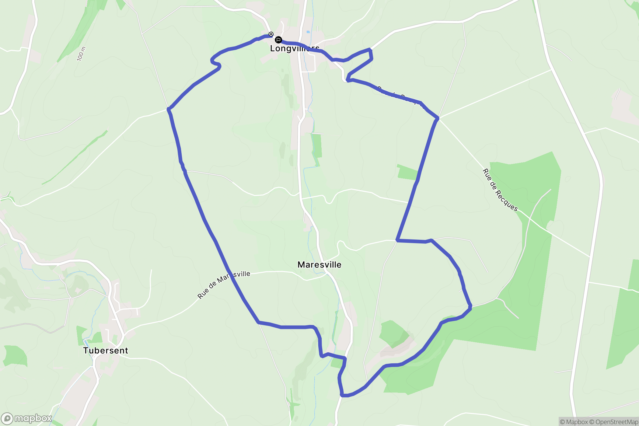 Longvilliers : carte du parcours de randonnée - France