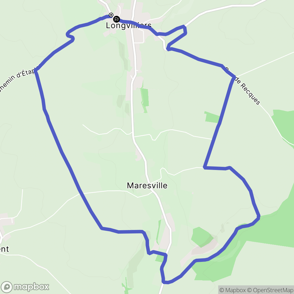 Longvilliers : carte du parcours de randonnée - France