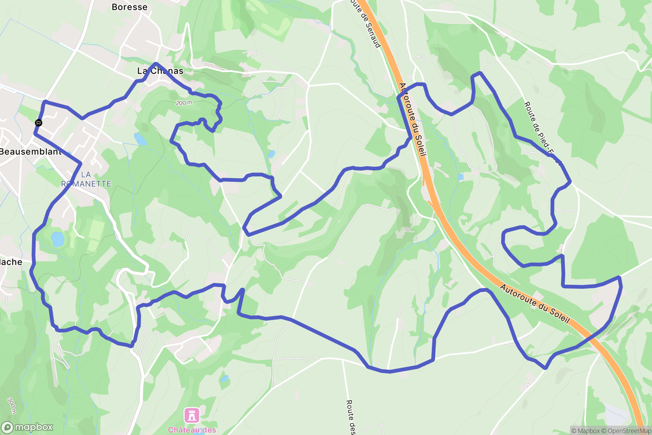 Beausemblant : carte du parcours de randonnée - France