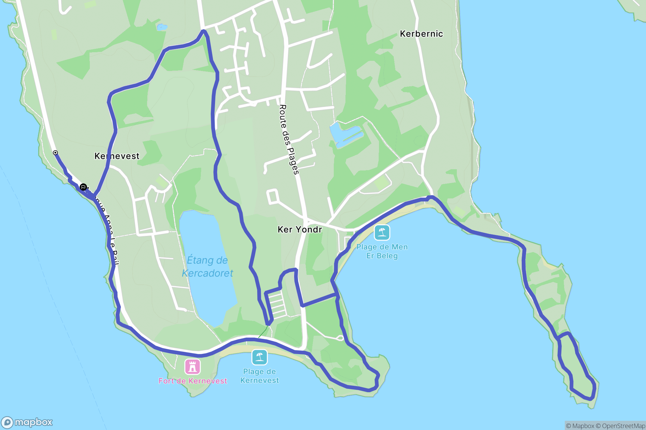 Saint-Philibert : carte du parcours de randonnée - France