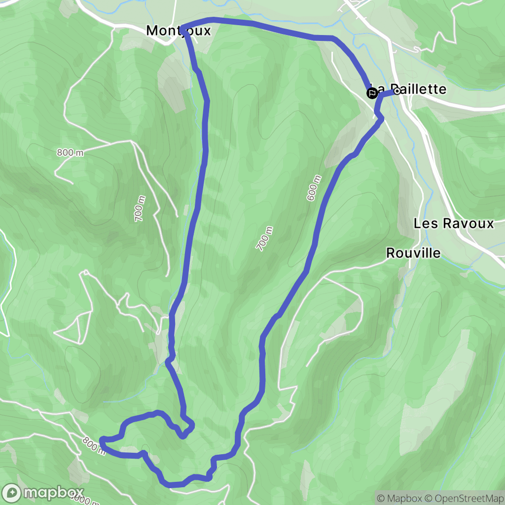 Montjoux : carte du parcours de randonnée - France