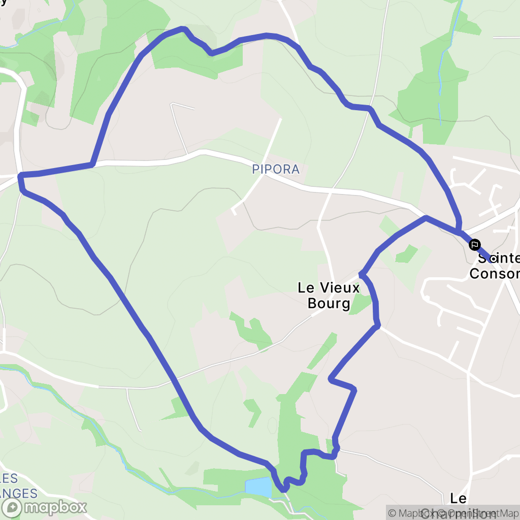 Sainte-Consorce : carte du parcours de randonnée - France