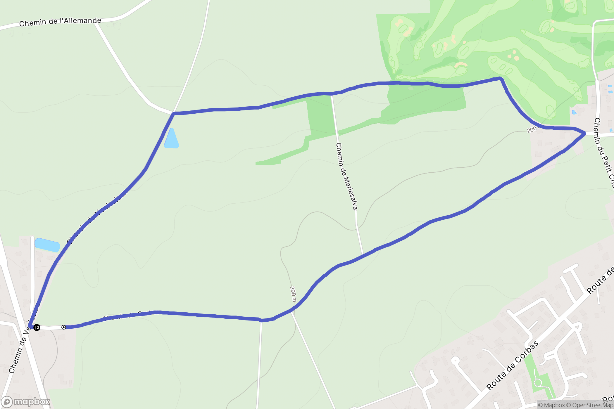 Saint-Symphorien-d'Ozon : carte du parcours de randonnée - France