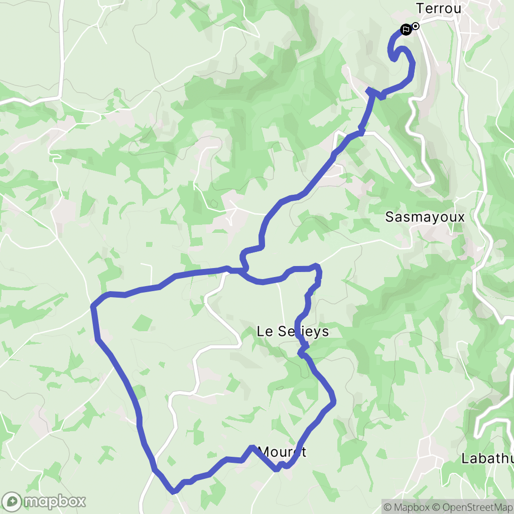 Terrou : carte du parcours de randonnée - France