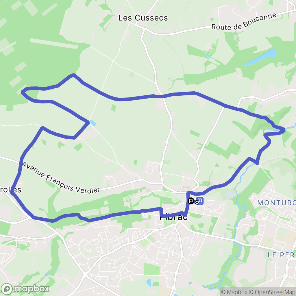 Pibrac : carte du parcours de randonnée - France