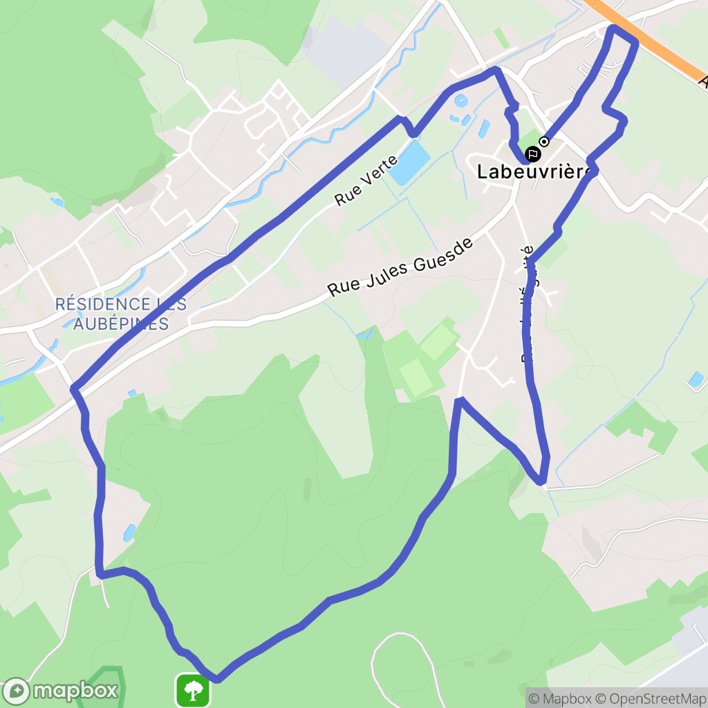 Labeuvrière : carte du parcours de randonnée - France