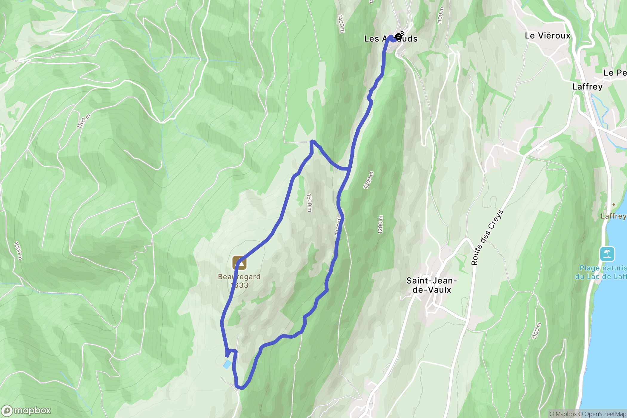 Saint-Jean-de-Vaulx : carte du parcours de randonnée - France