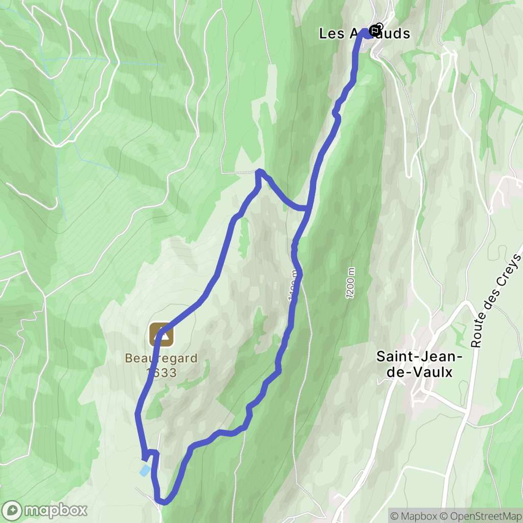 Saint-Jean-de-Vaulx : carte du parcours de randonnée - France