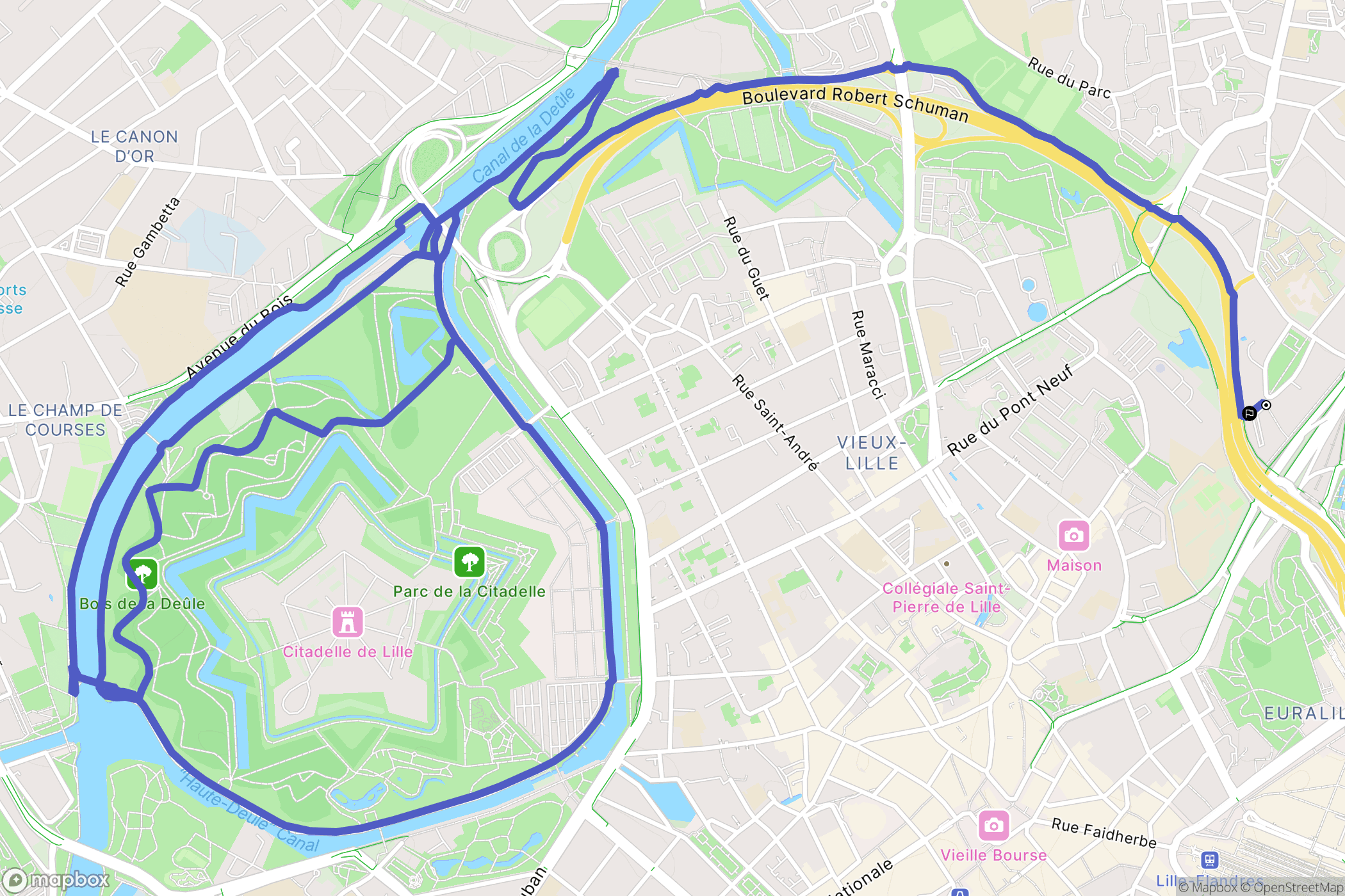La Madeleine : carte du parcours de randonnée - France