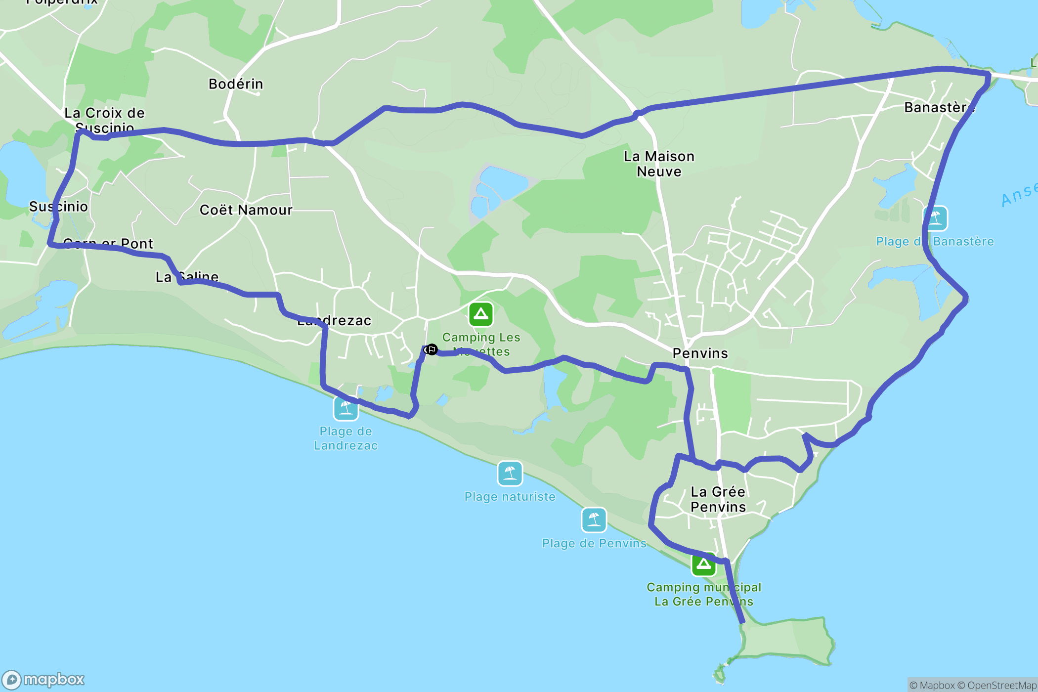 Sarzeau : carte du parcours de randonnée - France