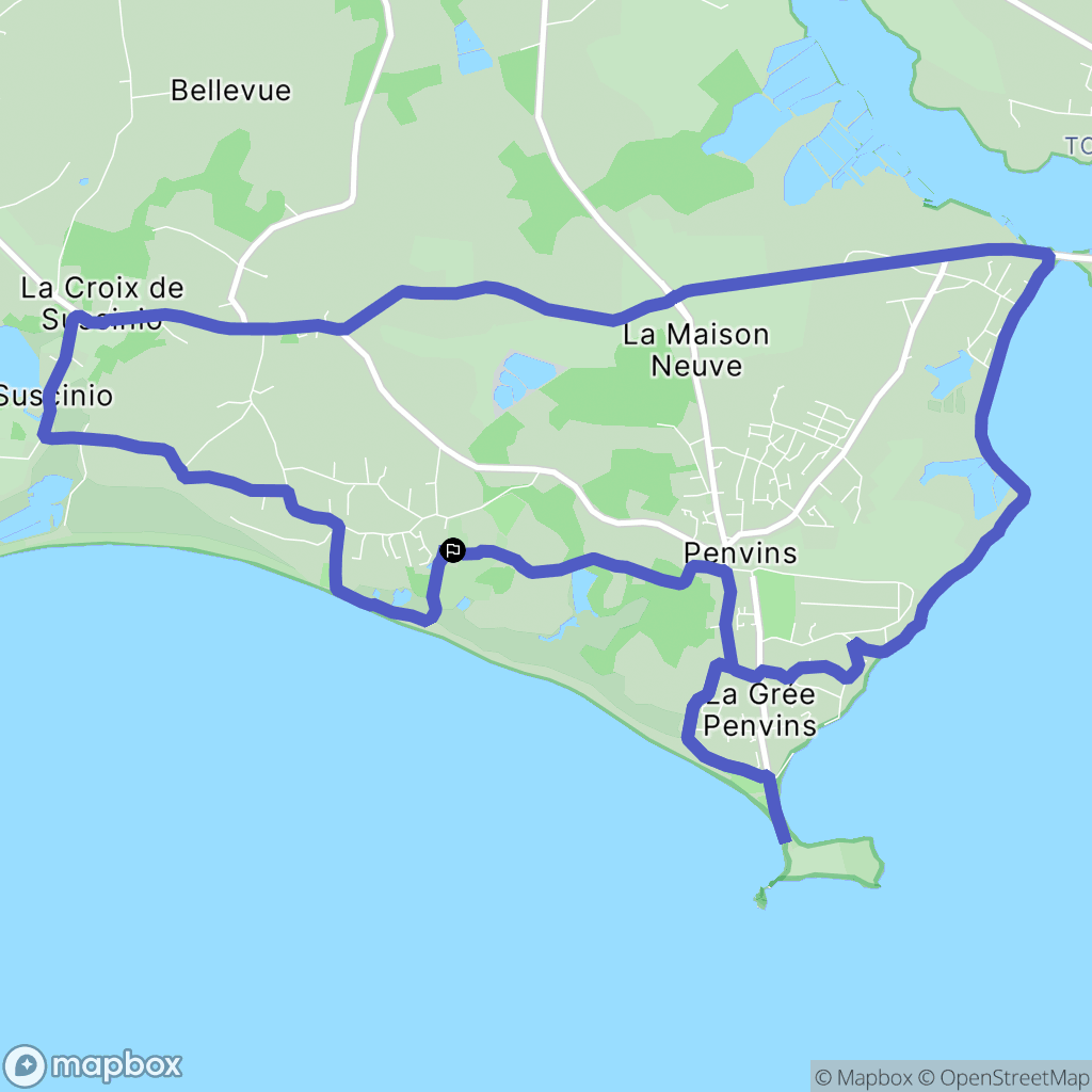 Sarzeau : carte du parcours de randonnée - France