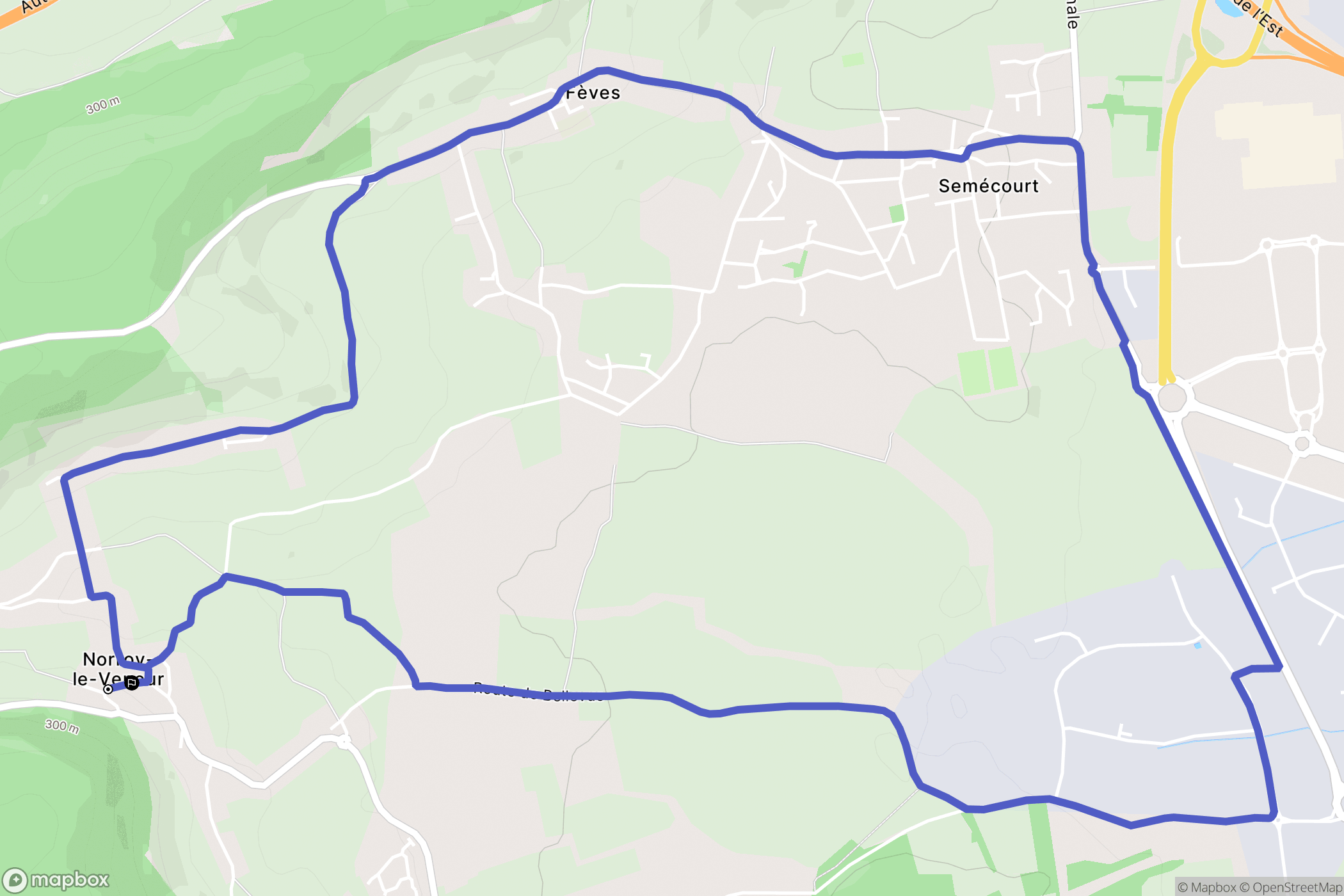 Norroy-le-Veneur : carte du parcours de randonnée - France