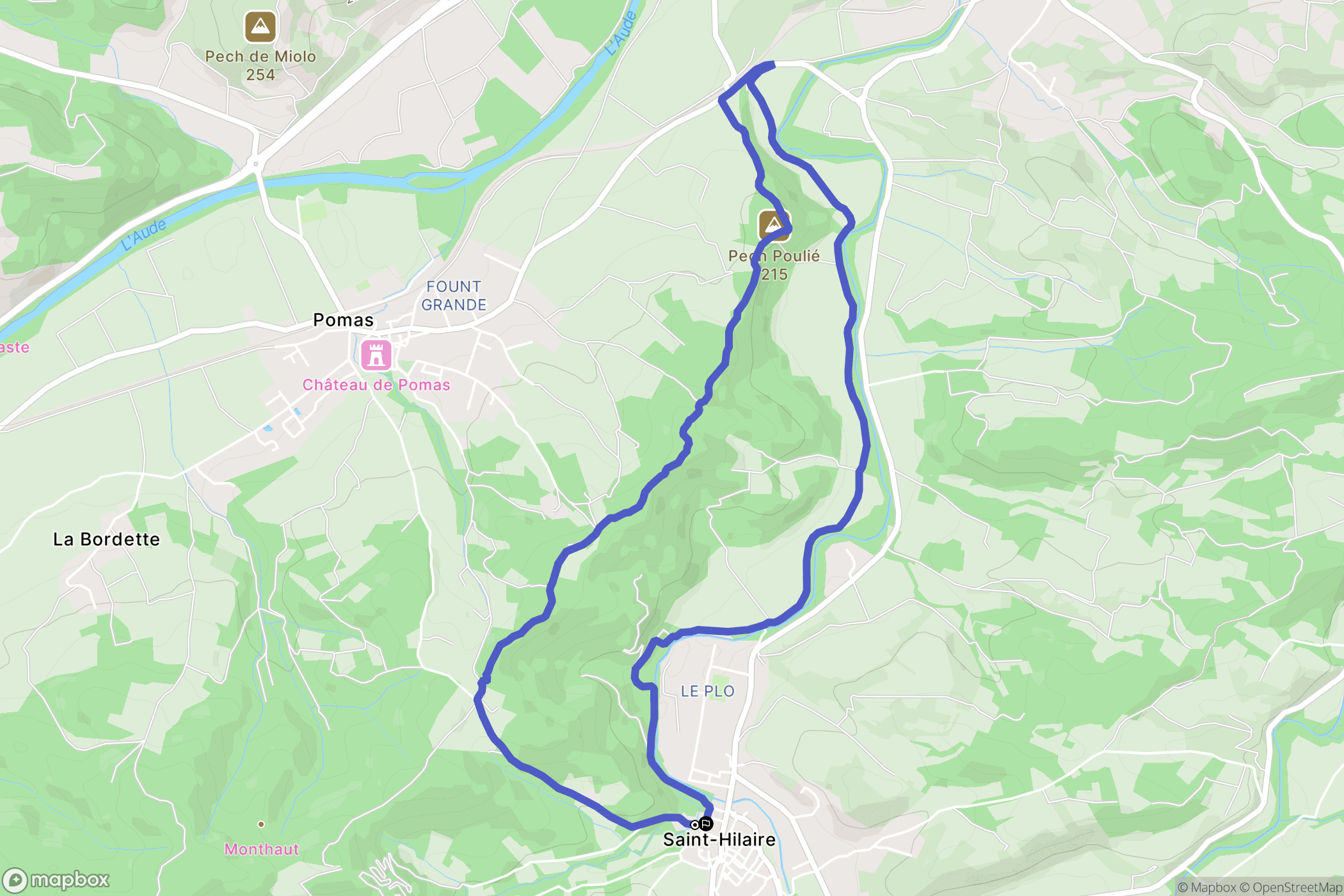 Saint-Hilaire : carte du parcours de randonnée - France