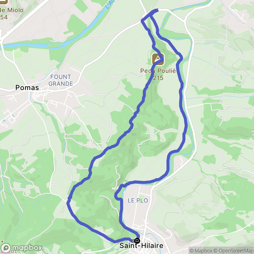 Saint-Hilaire : carte du parcours de randonnée - France