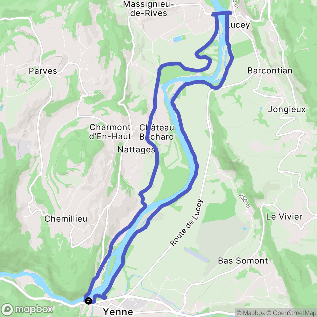 Yenne : carte du parcours de randonnée - France