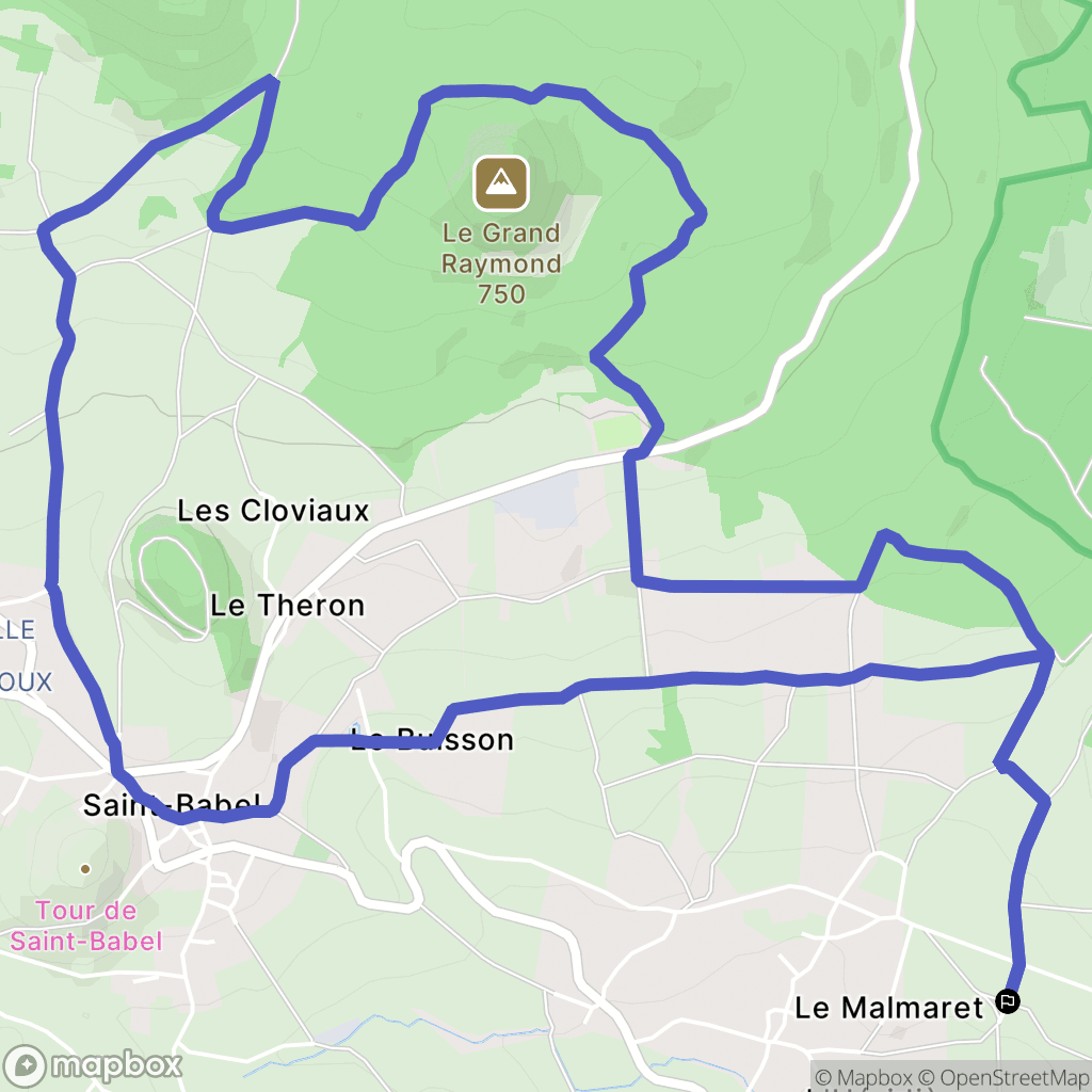 Saint-Babel : carte du parcours de randonnée - France