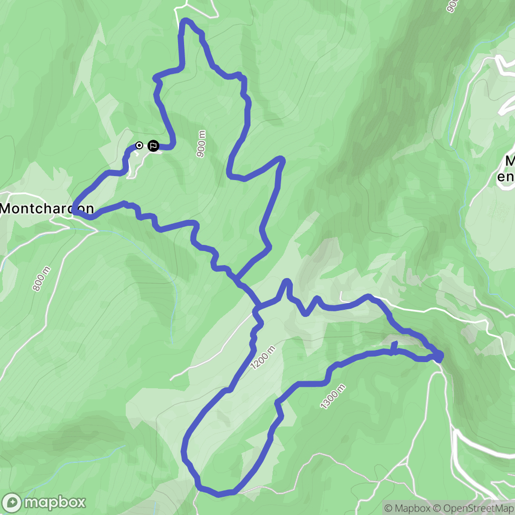 Izeron : carte du parcours de randonnée - France