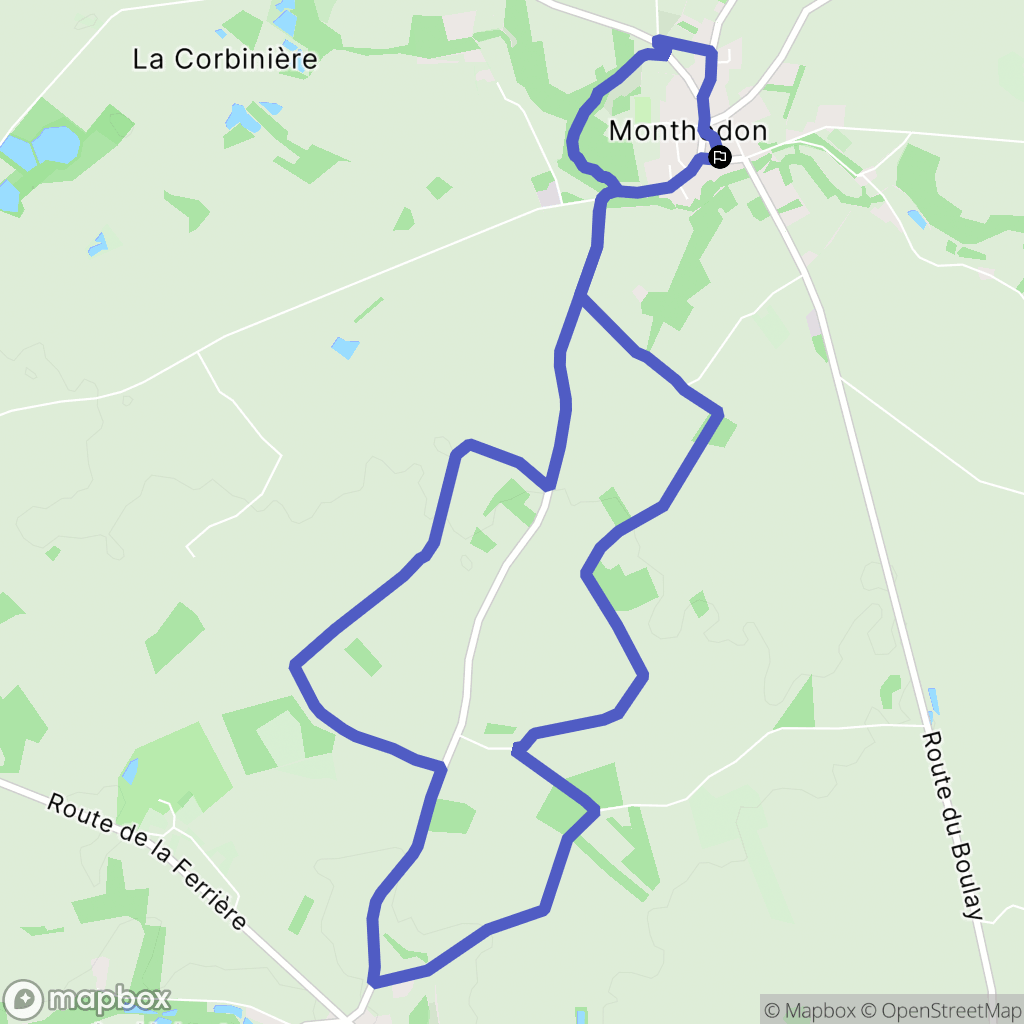 Monthodon : carte du parcours de randonnée - France