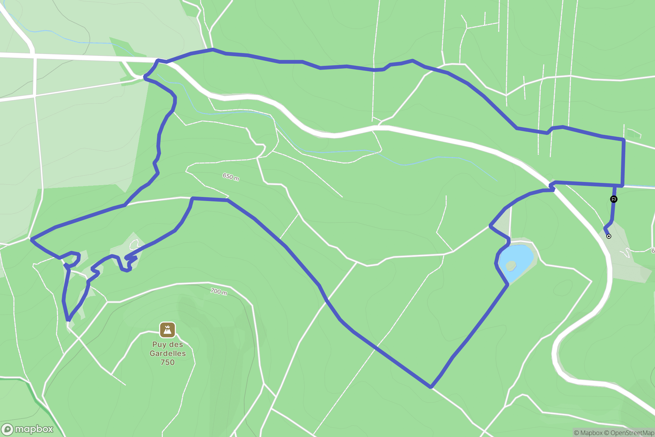 Sallèdes : carte du parcours de randonnée - France