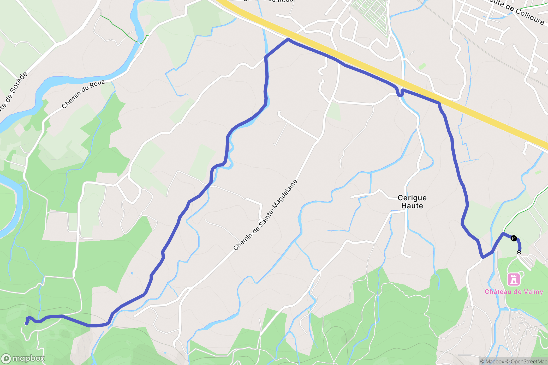 Argelès-sur-Mer : carte du parcours de randonnée - France