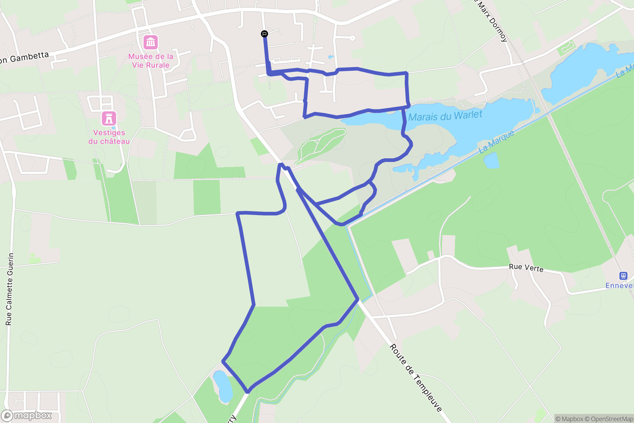 Fretin : carte du parcours de randonnée - France