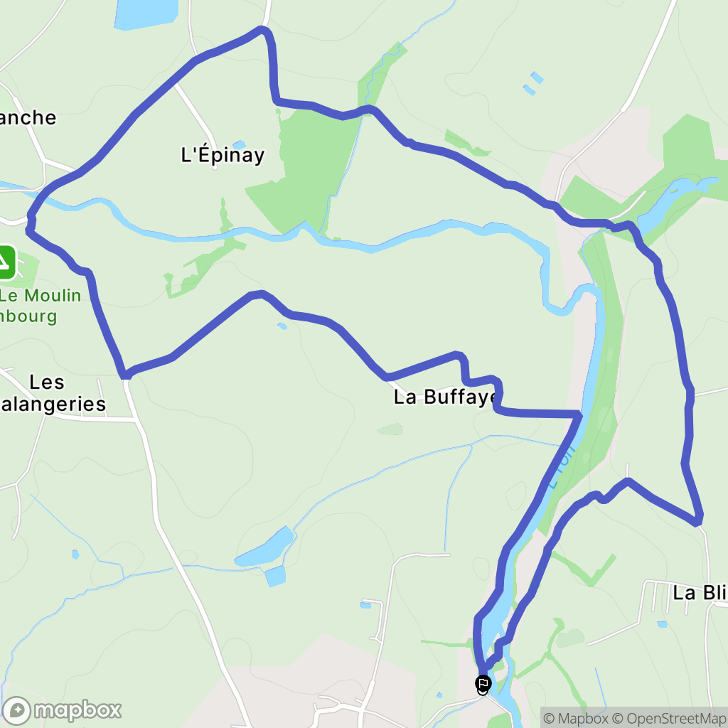 Rives-de-l'Yon : carte du parcours de randonnée - France
