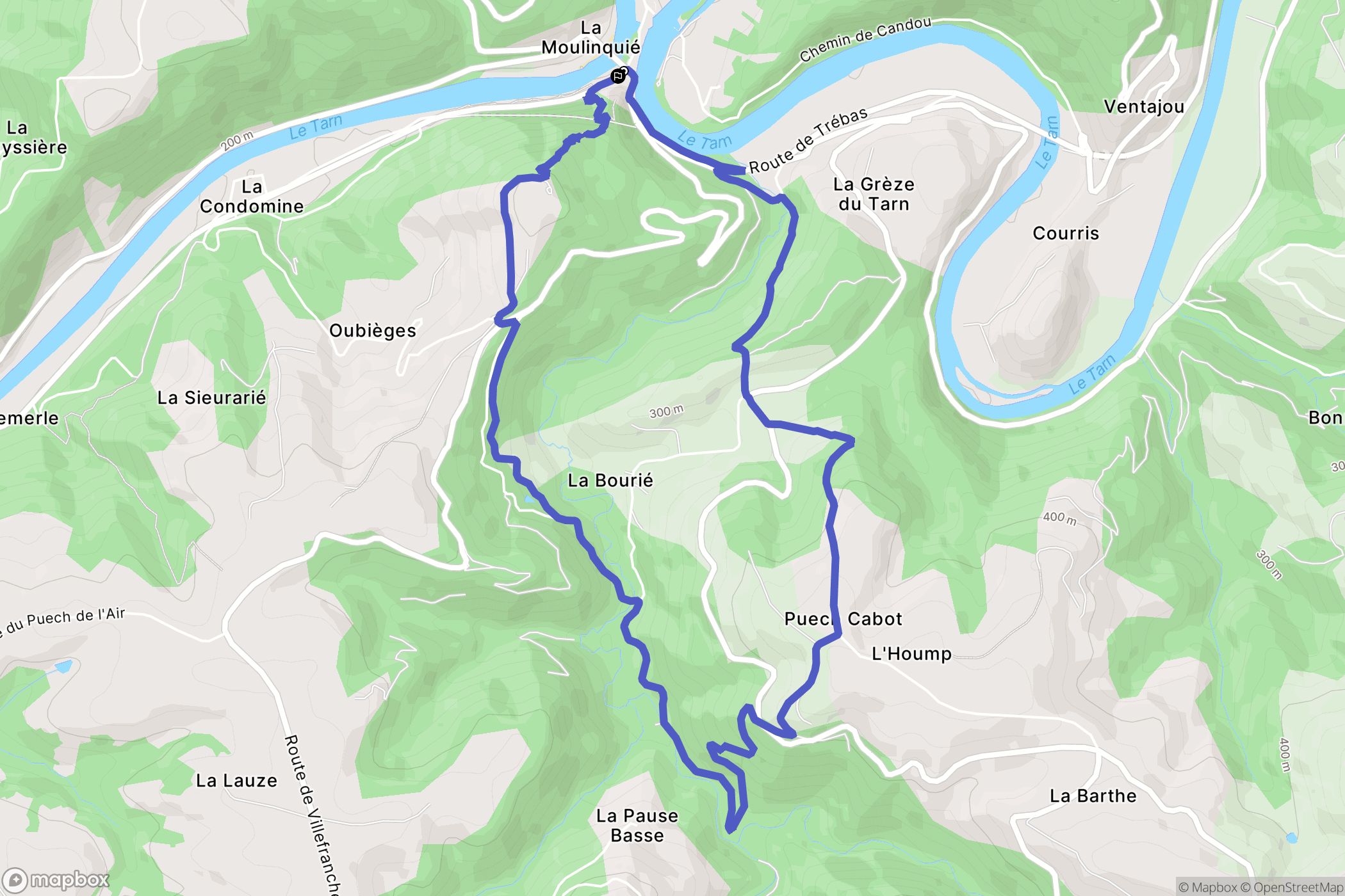 Ambialet : carte du parcours de randonnée - France