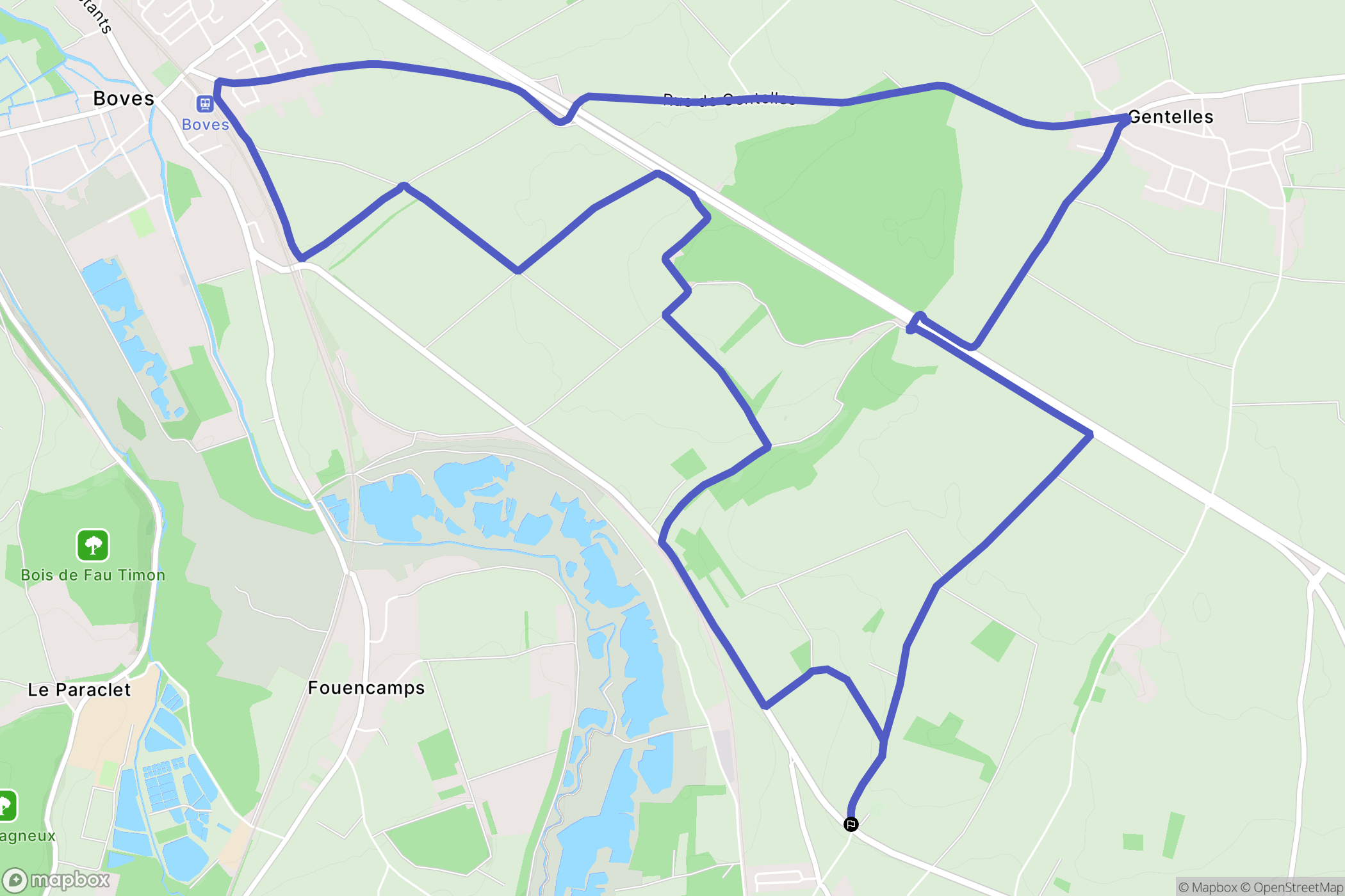 Thézy-Glimont : carte du parcours de randonnée - France