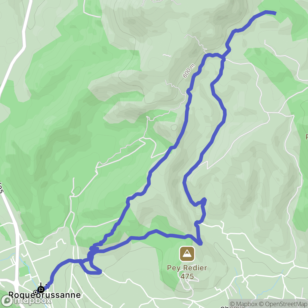La Roquebrussanne : carte du parcours de randonnée - France