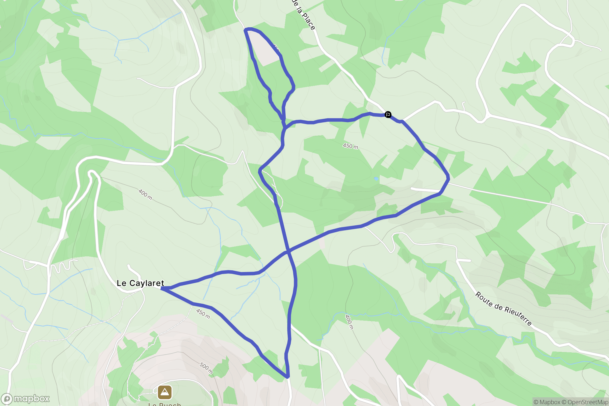 Marcillac-Vallon : carte du parcours de randonnée - France