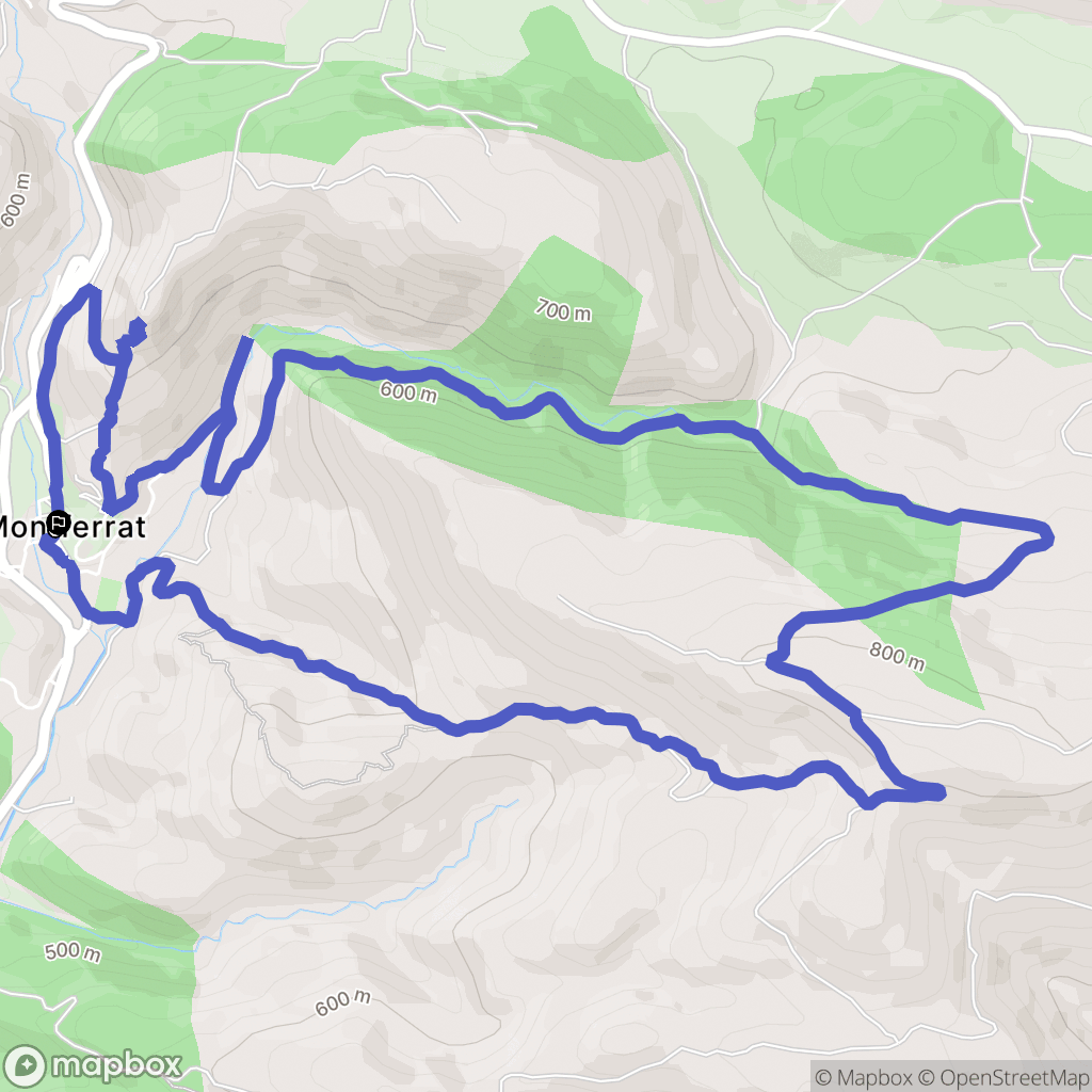 Montferrat : carte du parcours de randonnée - France