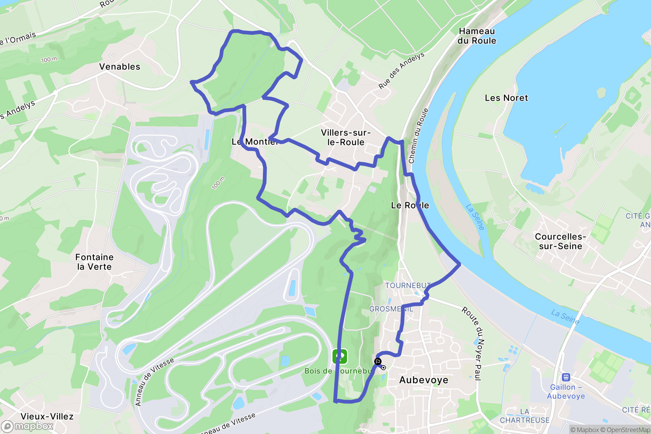 Le Val-d'Hazey : carte du parcours de randonnée - France