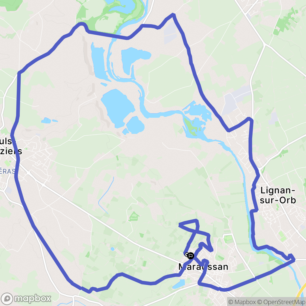 Maraussan : carte du parcours de randonnée - France