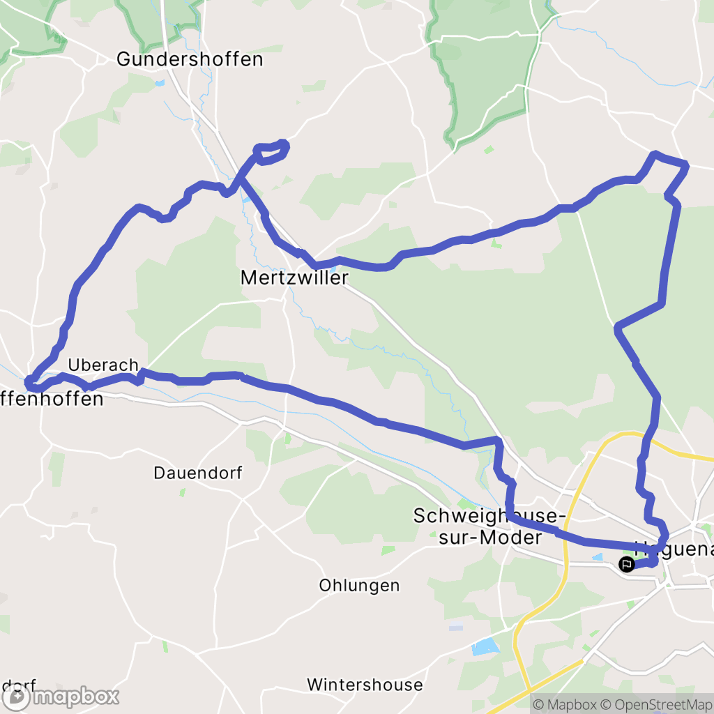 Haguenau : carte du parcours de randonnée - France
