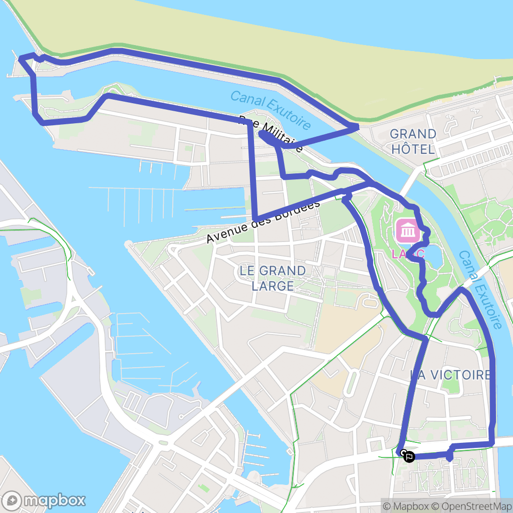 Dunkerque : carte du parcours de randonnée - France