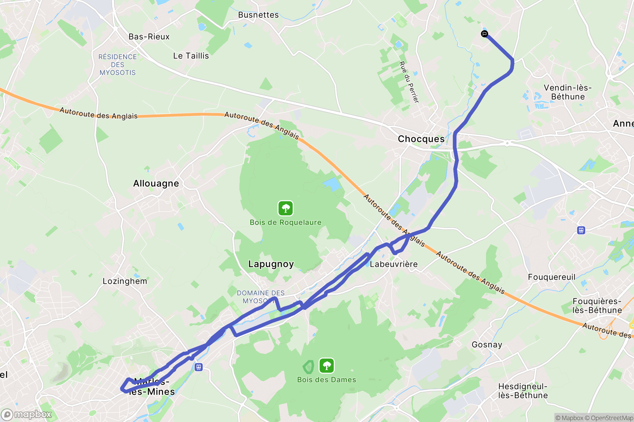 Gonnehem : carte du parcours de randonnée - France