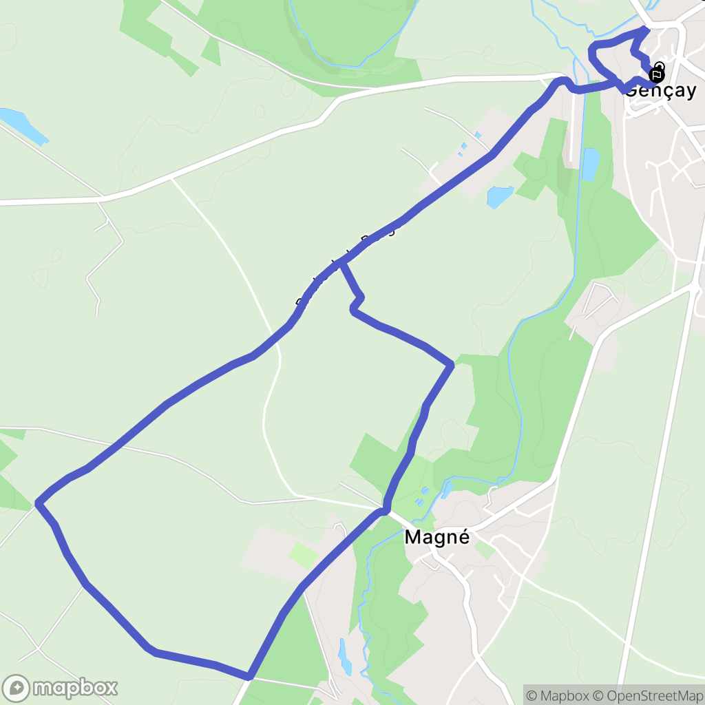Gençay : carte du parcours de randonnée - France