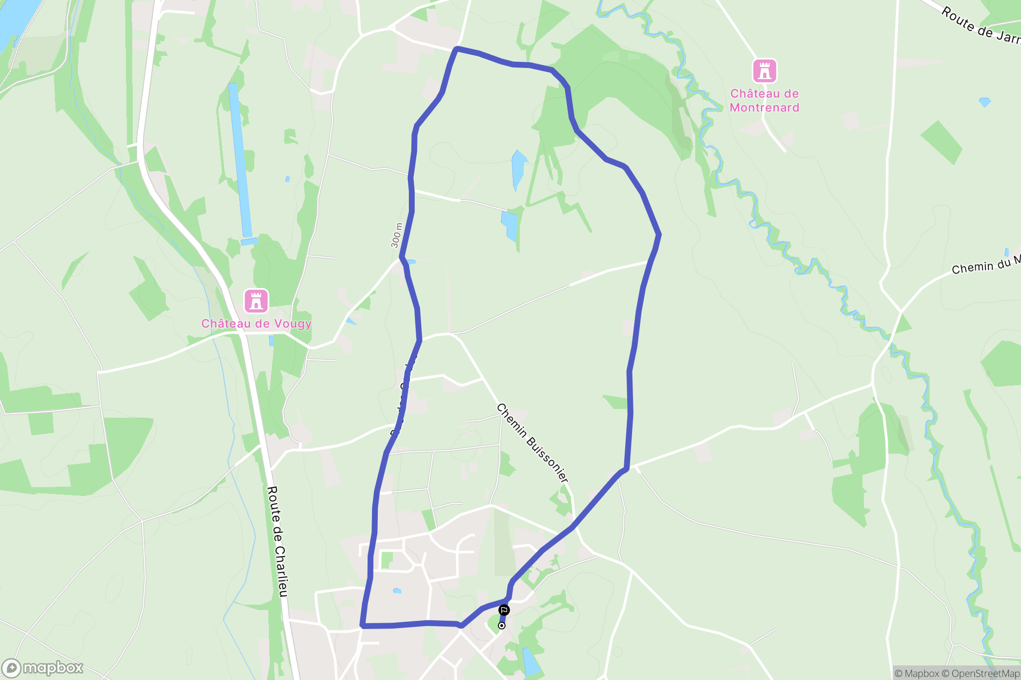 Vougy : carte du parcours de randonnée - France